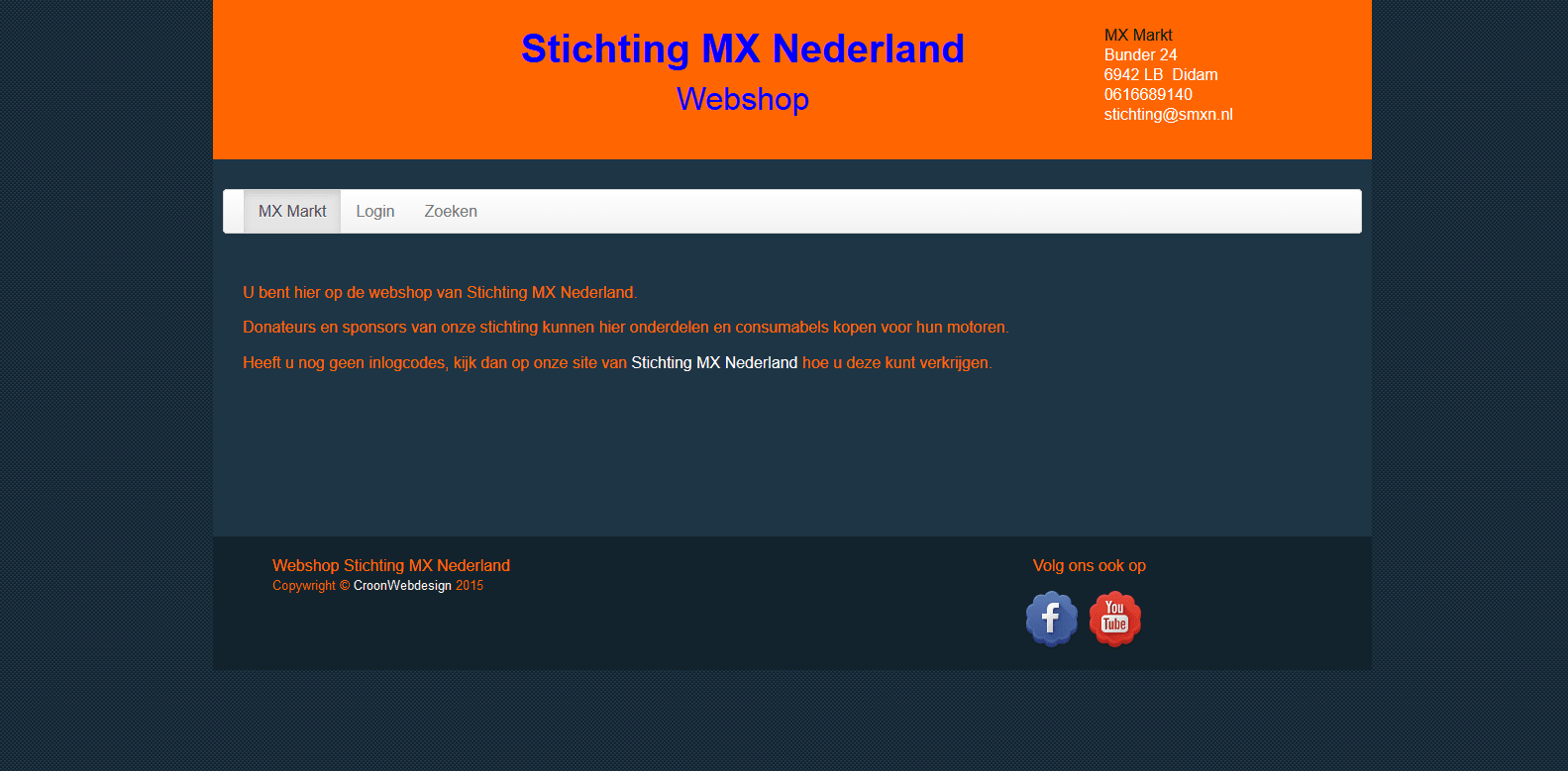 Webshop Stichting MX Nederland